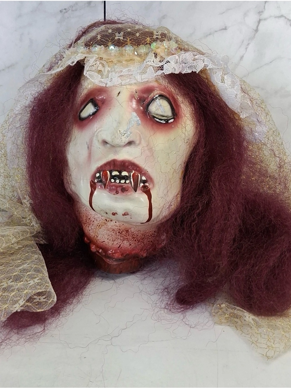 Vampire Bride Severed Head Halloween Prop